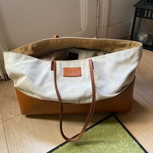 Fendi Canvas and Leather tote bag